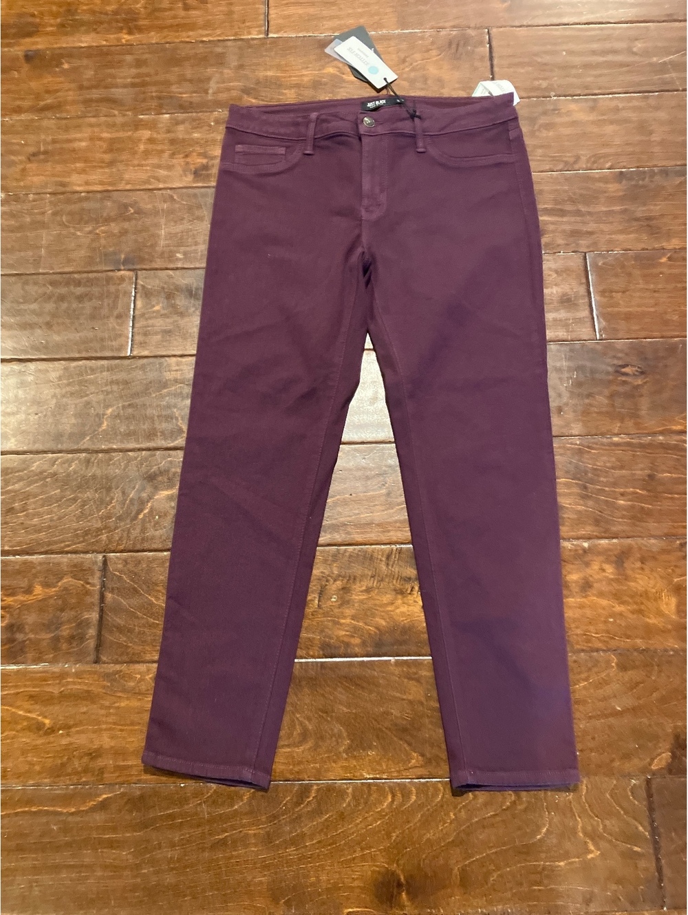Just Black Stitch Fix Burgundy Stretch Whimsigoth Skinny Women Jeans 14/32P-New